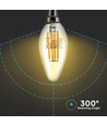 E14 4W LED-Kerzenlampe - Filament, Rauchglas, extra warm