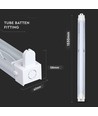 150cm T8 LED-Lichtleiste - Für 1x 150cm LED-Röhre, IP20 Innenbereich