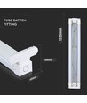 120cm T8 LED-Lichtleiste - Für 2x 120cm LED-Röhren, IP20 Innenbereich