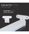 120cm T8 LED-Lichtleiste - Für 2x 120cm LED-Röhren, IP20 Innenbereich