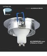 MR16 oder GU10 Downlight-Set - Ohne Leuchtmittel, gebürstetes Aluminium, Lochausschnitt: Ø7,5 cm, Maße: Ø9,1 cm