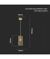 V-Tac Pendelleuchte - Gold, Metall, E27