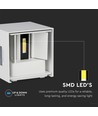 5W LED Wandleuchte - IP65 Außenbereich, weiß, quadratisch, verstellbarer Abstrahlwinkel, inkl. Leuchtmittel