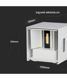 5W LED Wandleuchte - IP65 Außenbereich, weiß, quadratisch, verstellbarer Abstrahlwinkel, inkl. Leuchtmittel
