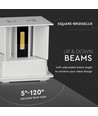 5W LED Wandleuchte - IP65 Außenbereich, weiß, quadratisch, verstellbarer Abstrahlwinkel, inkl. Leuchtmittel