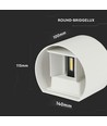 5W LED Wandleuchte - IP65 Außenbereich, Rund, Weiß, Verstellbarer Abstrahlwinkel, Inkl. Leuchtmittel