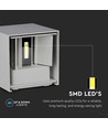 5W LED Wandleuchte - IP65 Außenbereich, quadratisch, grau, verstellbarer Abstrahlwinkel, inkl. Leuchtmittel