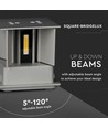 5W LED Wandleuchte - IP65 Außenbereich, quadratisch, grau, verstellbarer Abstrahlwinkel, inkl. Leuchtmittel