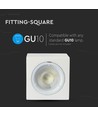 Gips-Aufbauleuchte GU10 - Eckig, ohne Leuchtmittel