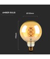 E27 5W LED Globe-Lampe - Ø12,5cm, Kohlefaden, extra warmweiß