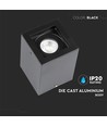 GU10 Deckenleuchte - IP20, quadratisch, schwarz, ohne Leuchtmittel