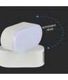 6W LED Wandleuchte Weiß - IP65 Außenbereich, Oval, 350 Grad drehbar, inkl. Leuchtmittel