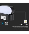 6W LED Wandleuchte - IP65 Außenbereich, oval, 350 Grad drehbar, schwarz, inkl. Leuchtmittel