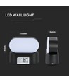 6W LED Wandleuchte - IP65 Außenbereich, oval, 350 Grad drehbar, schwarz, inkl. Leuchtmittel