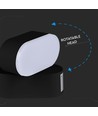 6W LED Wandleuchte - IP65 Außenbereich, oval, 350 Grad drehbar, schwarz, inkl. Leuchtmittel