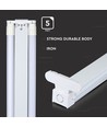 V-Tac 150 cm Doppel-LED-Grundleuchte - Inkl. 2 Stk. 22W LED-Röhren, IP20