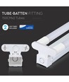 V-Tac 150 cm Doppel-LED-Grundleuchte - Inkl. 2 Stk. 22W LED-Röhren, IP20