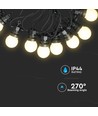 5m LED-Lichterkette mit 10 Leuchtmitteln - Warmweiß, IP44, 230V, 0,5W Lampen
