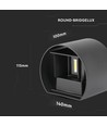 5W LED Wandleuchte - IP65 Außenbereich, rund, schwarz, verstellbarer Abstrahlwinkel, inkl. Leuchtmittel