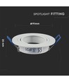 MR16 oder GU10 Downlight-Set, ohne Leuchtmittel, mattweiß, Lochausschnitt: Ø7,5 cm, Maße: Ø9,1 cm