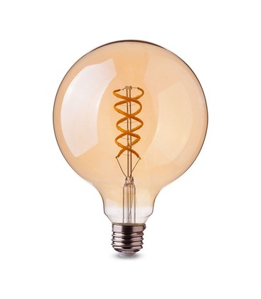 Dekorative E27 LED Globe-Lampe mit hochwertigem Glaskörper und Spiral-Filament.