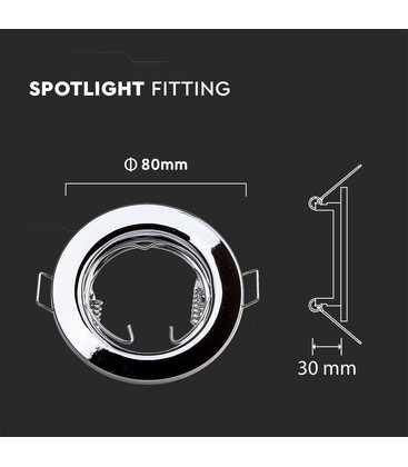 Maßskizze eines Downlight-Sets mit 65mm bis 68mm Lochausschnitt für die Projektplanung.