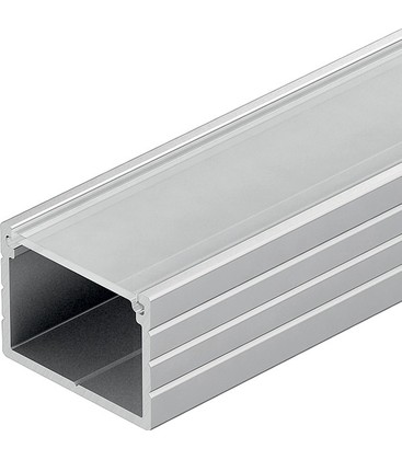 Breites eloxiertes Aluminiumprofil 18x13mm inklusive matter Abdeckung und Montageclips.